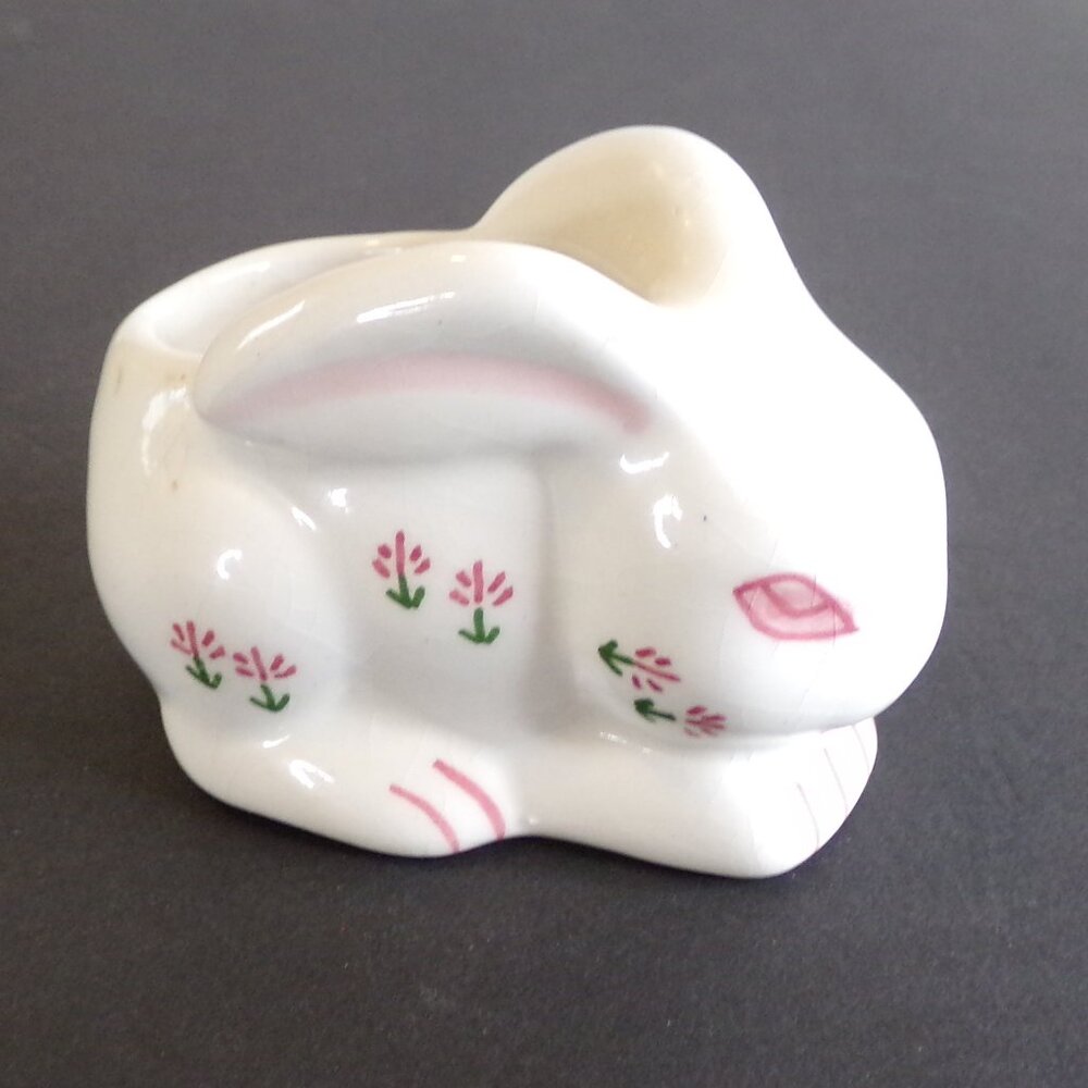 Bunny Rabbit Ceramic Planter Holder Container Spain White - Picture 2 of 10